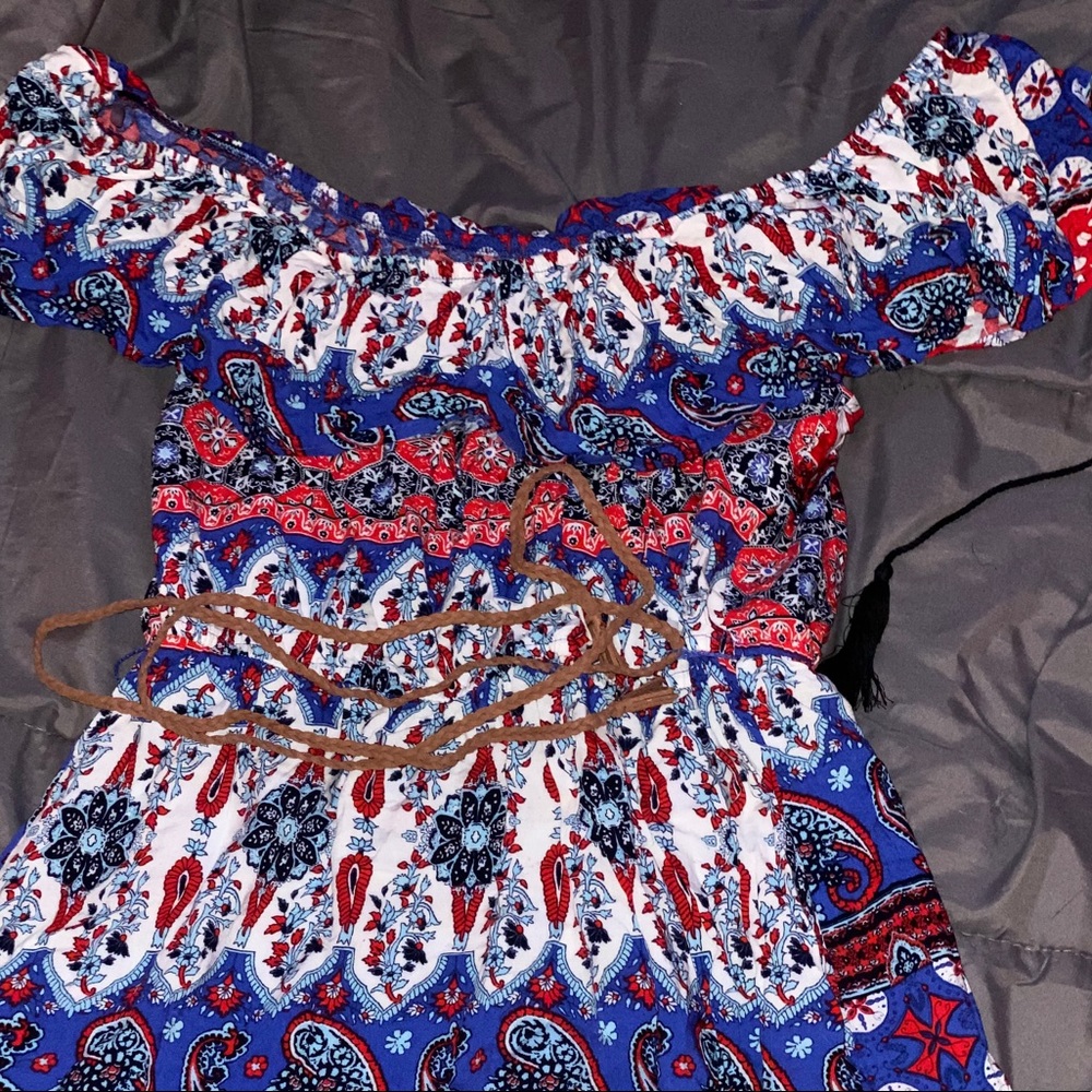 Off the shoulder dress w/ belt